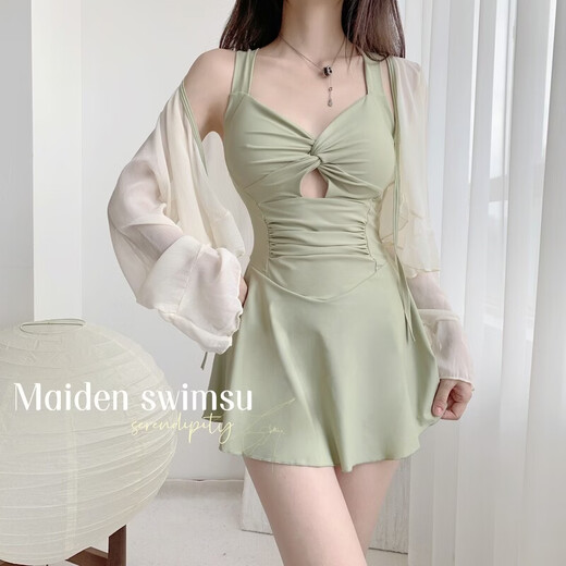 She and other 2025 new popular women's high-end one-piece conservative women's hot spring autumn and winter swimwear girls' swimwear pink one-piece swimsuit XL