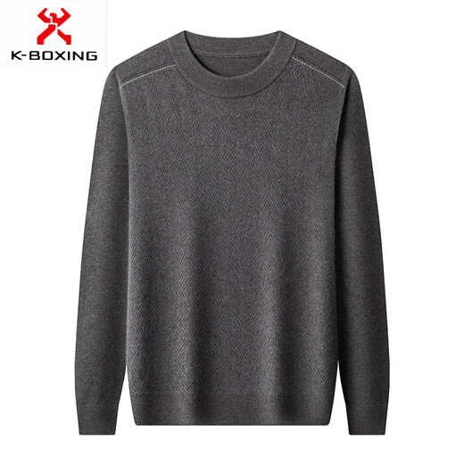 KBXNG Jinba Business Men's Wool Sweater Men's Autumn and Winter Thickened Warm Sweater Fashion Needle Business Men's Bottoming Shirt Xia Yun Gray XJ8967 One Size 105