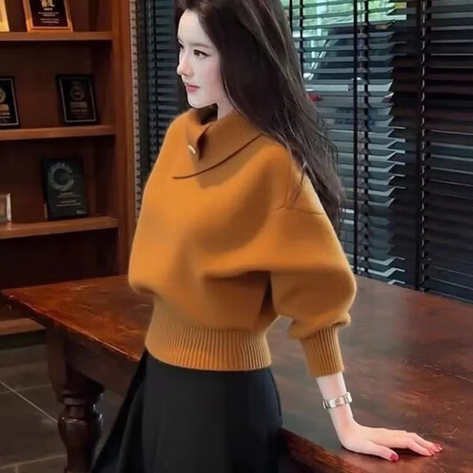 Korean sweater autumn and winter design soft turtleneck high-end fashion sweater top this year's hottest sweater www burgundy one size fits all (recommended 85-130 Jin Jin equals 0.5 kg)