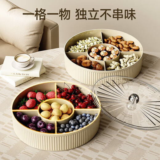 JD Logistics Fruit Plate Home Living Room Coffee Table Candy Box Dried Fruit Plate Fruit Plate Housewarming Snacks Nut Storage White Second Floor Candy Box