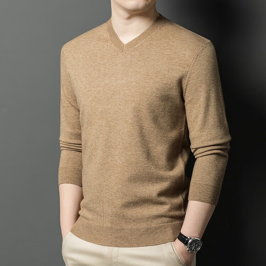 Cardigan Men's V-neck Thin Bottoming Sweater Autumn and Winter Middle-aged Sweater Sweetheart Neck Cardigan Medium Gray Round Neck Thin 3XL 185 Recommended 170-185Jin Jin is equal to 0.5 kg