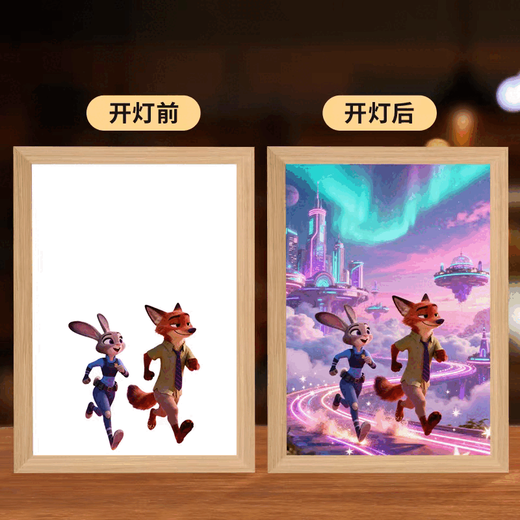 Zootopia 2 surroundings Judy Rabbit Police Officer Nick Fox Nick Living Room Background Sofa Decoration Light Painting Judy/Nick L Zootopia Light Painting 1 Douyin Same Style A4 Sketch Charging Model