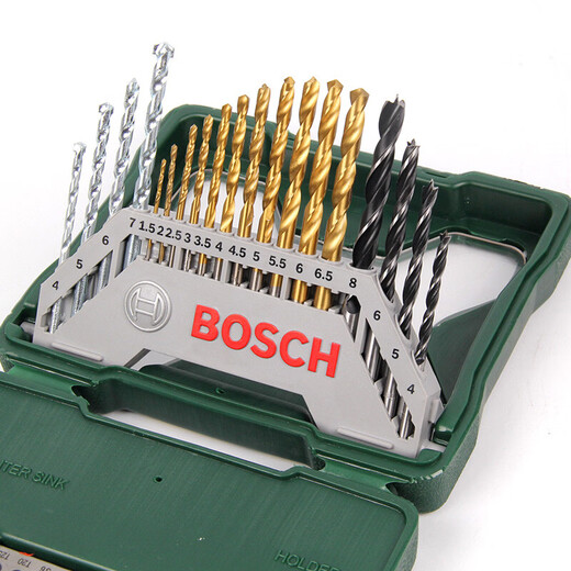 Bosch (BOSCH) impact drill bits woodworking drill bits masonry drill bits titanium-coated twist drill bits 7/piece/15 pieces/30 pieces mixed set Bosch drill bit mixed set 30 pieces