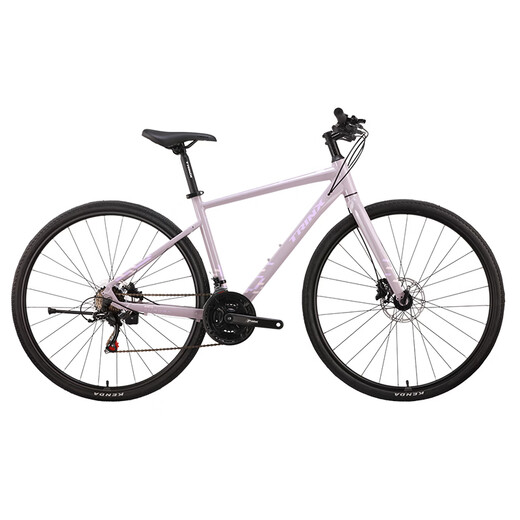 TRINX Aurora flat handlebar road bike 26 oil disc road bikes adult male and female college student commuter bikes Aurora A2 - Black Gray - 8-speed rim brake 700C*500mm, suitable for about 175-185cm