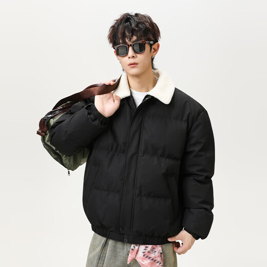 VUUG outdoor winter clothing functional wind cotton jacket men's American fashion trend cold-proof plus velvet jacket men black S