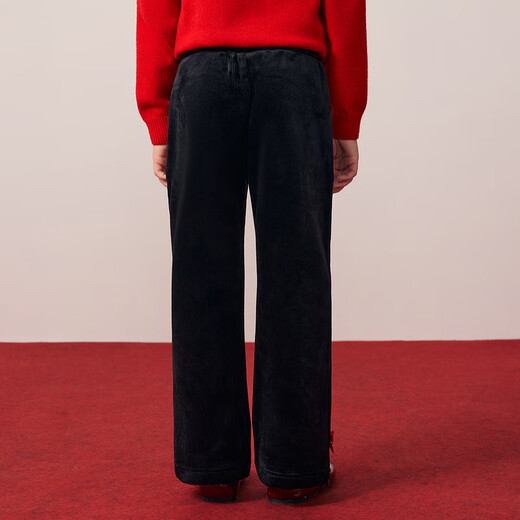 PawinPaw New Year Cartoon Bear Children's Clothing 25 Winter New Girls Casual Pants Flared Pants Loose Black Black/19 130