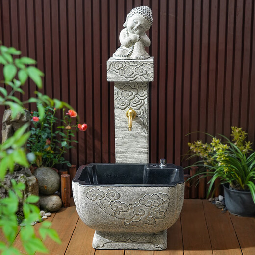 Outdoor wash basin courtyard Chinese style wash basin outdoor pool table basin small yard garden integrated mop pool sink column mop pool