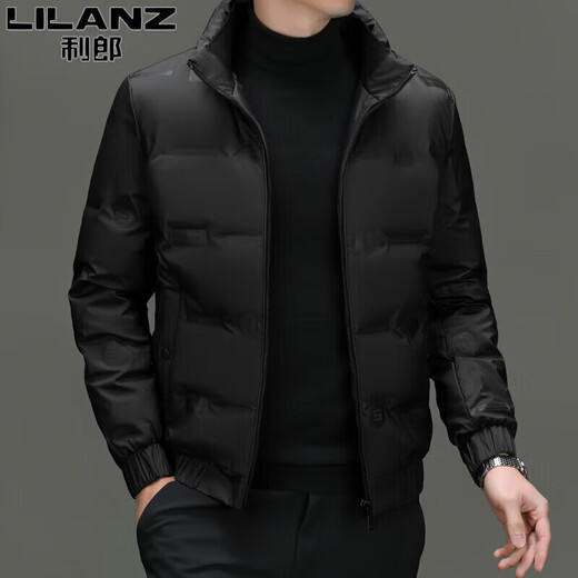 LILANZ Down Jacket Men's Winter Stand Collar Business Casual Young and Middle-aged Short Light Fashion Jacket Men's Khaki 2369 3XL