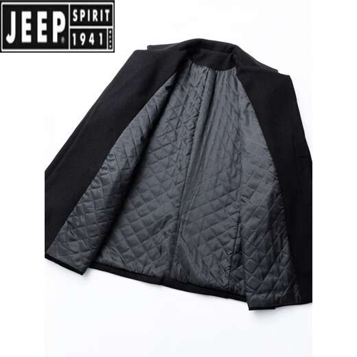 JEEP SPIRIT Black Woolen Suit Jacket Men's Winter Cotton Thickened Short Coat-style Korean Casual Wear Suit Brown Cotton Jacket M 90-115Jin Jin is equal to 0.5 kg