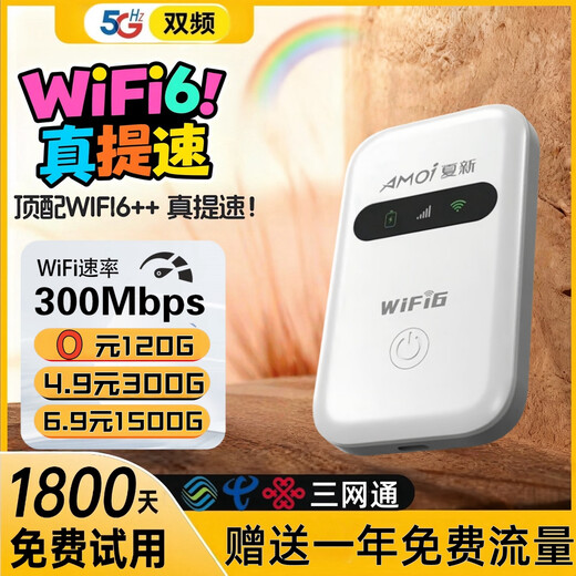 Xiaoxun Smart Portable Wireless WiFi Monthly Rent 9.9 Mobile 5G Network Power Bank Unlimited Traffic Internet Portable Universal Wif6 Three Netcom 2025 New Smart Car Nationwide Universal Full Netcom Top Edition - Free 1 Year Data - Dual-band Dual-Core
