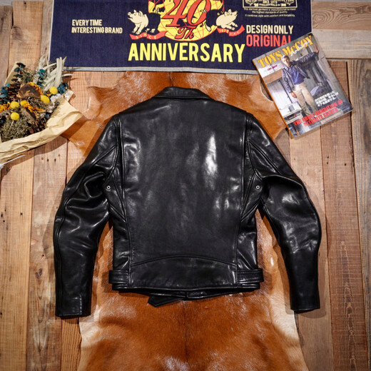 CHEVALPES国际一线品牌经典复刻马龙白兰度Sch*tt613型号植鞣牛皮斜拉机车 植鞣牛皮613 S