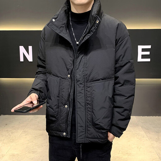 Snow Flying (SNOWFLYING) high-end brand down jacket men's winter new style stand-up collar top clothes versatile casual warm and cold-proof men's jacket black