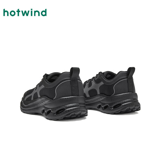 Hotwind shopping mall same style thick-soled casual shoes for women 2026 spring new outdoor sports women's shoes versatile running shoes 01 black 36