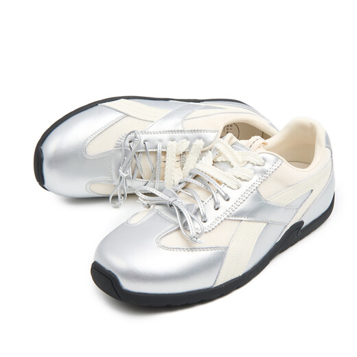 Zihan (ZIHAN) Zihan retro fashionable silver low-top running shoes puppy pendant decoration double shoelace design ballet forrest shoes trendy shoes silver 36