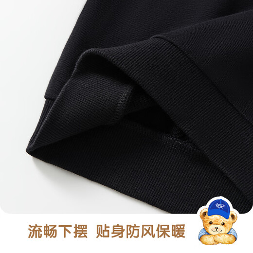 Classic Teddy Classic Teddy Children's Clothing Boys' Sweaters Children's Autumn Clothing Medium and Large Children's Casual Tops Fashionable and Versatile Black 120
