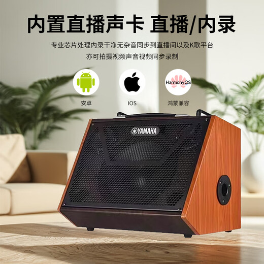 Yamaha (YAMAHA) 80-watt outdoor rechargeable acoustic guitar singing speaker Internet celebrity live broadcast street singing audio electric blowpipe 100-watt drum machine speaker black + connecting cable