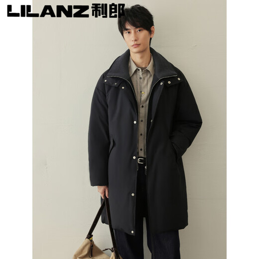 Lilang Winter 90 Белый утиный пуховик Мужская средняя длина 2025 Новое пальто с воротником-стойкой H-образной формы Деловая ветровка Куртка серого цвета M