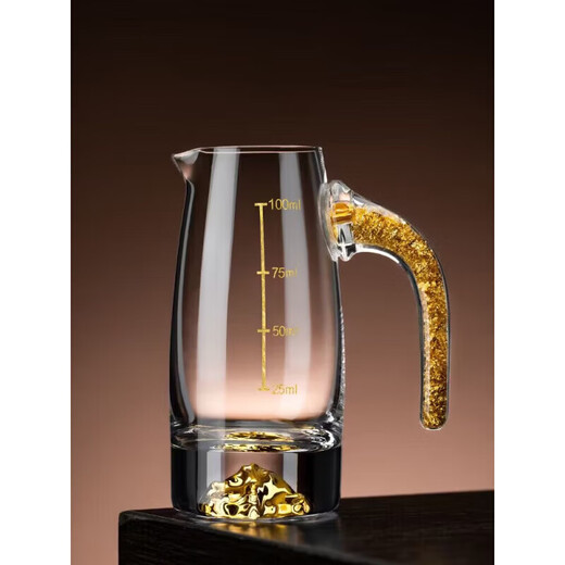 Tuojin German imported high-quality crystal glass white wine cup set for home light luxury two-liang wine dispenser and one small wine cup Gold foil Jinshan wine dispenser 100ml*6+Diamond Jinshan