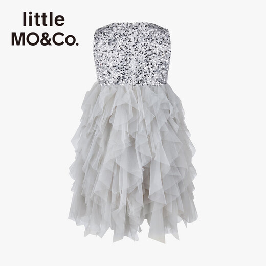 Little MO&Co. Jiajia same style little moco children's clothing 26 spring new style girls tutu skirt dress mesh skirt skirt silver 100 110/52