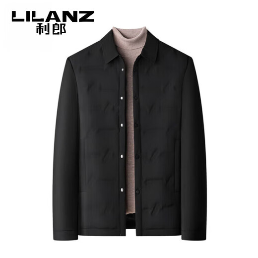 利郎（LILANZ）羽绒服男2025秋冬新款商务休闲中青年男士轻薄翻领白鸭绒外套 藏青色 M