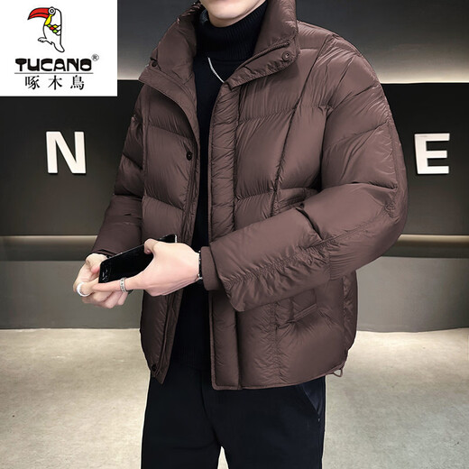 啄木鸟（TUCANO）新国标90绒立领羽绒服男冬季云朵泡芙白鸭绒保暖外套男面包服 黑色 XL 135斤-150斤