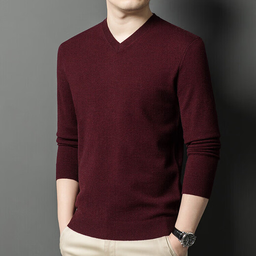 Cardigan Men's V-neck Thin Bottoming Sweater Autumn and Winter Middle-aged Sweater Sweetheart Neck Cardigan Medium Gray Round Neck Thin 3XL 185 Recommended 170-185Jin Jin is equal to 0.5 kg