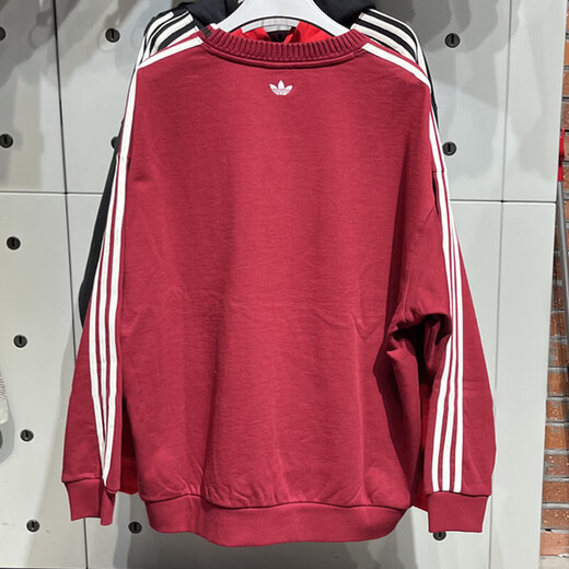 Adidas Clover Sweatshirt Men's 2025 Winter New Sportswear Loose Comfortable Casual Knitted Round Neck Pullover KU1423 Red Year of the Horse New Year Limited S