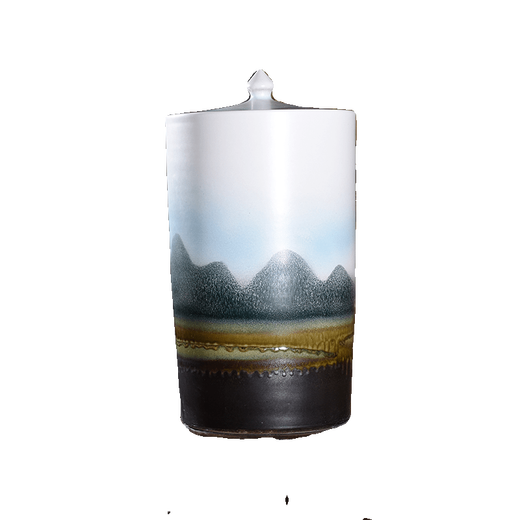 OUOETY ceramic rice cylinder 40 Jin Jin equals 0.5 kg / 80 Jin Jin equals 0.5 kg Rice barrel oil cylinder moisture-proof seal with lid tea cylinder storage tank kiln straight type 40 Jin Jin equals 0.5 kg installed + sealing ring