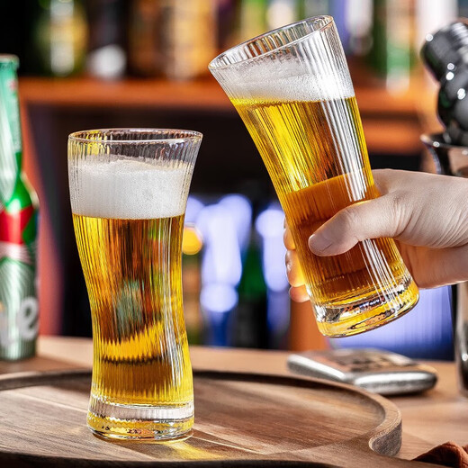 Genas S-shaped creative beer mug, home craft beer mug, commercial bar drinking glass, restaurant juice mug, two