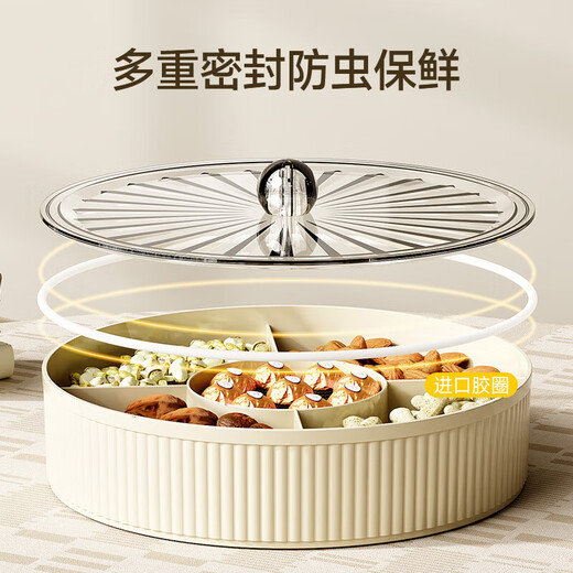 JD Logistics Fruit Plate Home Living Room Coffee Table Candy Box Dried Fruit Plate Fruit Plate Housewarming Snacks Nut Storage White Second Floor Candy Box