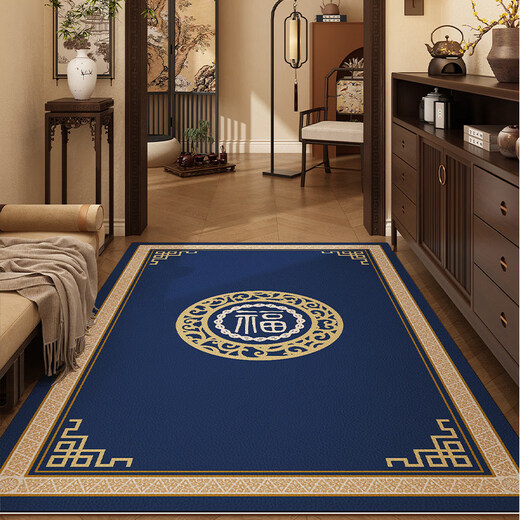Beate Lesch high-end entrance door floor mats 2025 new door mats blue high-end new Chinese style entrance floor mats can be cut Chinese auspicious D blue-Y978 180cm*250cm
