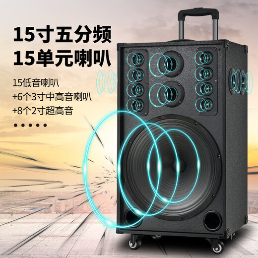 QISHENG LX-L63/L64 speaker trolley live broadcast outdoor karaoke wireless portable Bluetooth square dance speaker LX-L63 twelve-inch speaker
