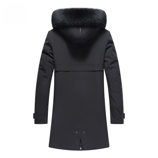 CHEVALPES国际一线品牌2025冬季新款派克服男中长款水貂内胆皮毛一体整貂皮 黑色(狐狸毛领+貂绒内胆) M 170