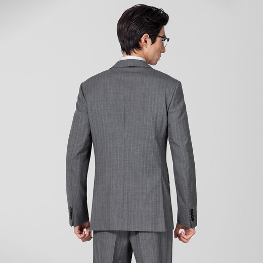 VICUTU Men's Formal Suit Business Versatile Travel Commuting Gray Pinstripe Suit 26 New Style Gray Pinstripe 175C Suit Top
