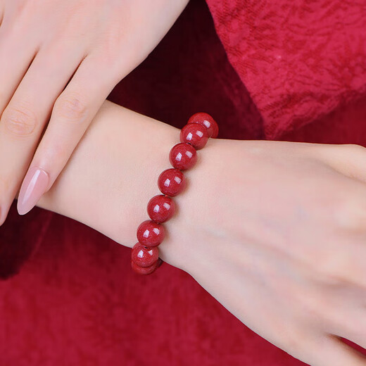 泽心雅玉朱砂手串马年本命年高含量紫金砂手链男女士情侣款节日礼物