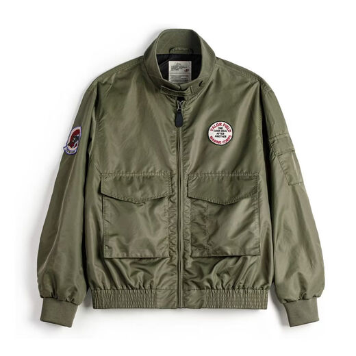 Madden Workwear American G8WEP Black Panther Assault Jacket Nylon Short Stand Collar Simple Thin Casual Jacket Men's Spring Military Green Bomber Jacket/Men's Jacket 2025 New/Top Men's Spring Autumn L