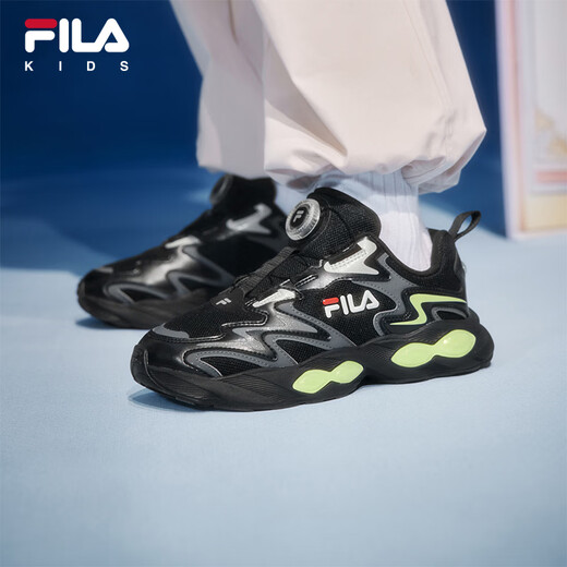 FILA Children's Shoes Running Shoes 2026 Spring New Men's and Women's Retro Running Shoes for Middle and Large Children Magic Stone Black/Castle Gray-BK 38 Inner Length 23.5cm