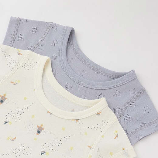 MIKIHOUSE children's short-sleeved T-shirt Putiman weak acid underwear 2P set (90cm-130cm) 2 pieces Japan direct mail 03. Off-White (Girl) 110