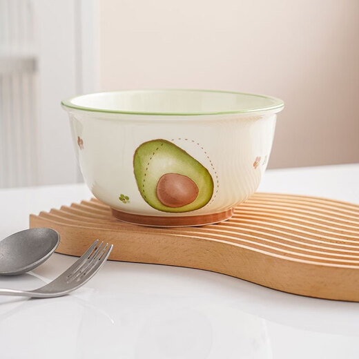 Shijanu new product 6-inch noodle bowl, high-looking tableware, cute dormitory instant noodle bowl, ceramic household salad bowl, eating bowl, Peach You Happy-6-inch noodle bowl