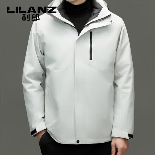 利郎（LILANZ）2025冬季新款三合一羽绒服男短款可拆卸内胆冲锋衣保暖外套潮 黑色 M