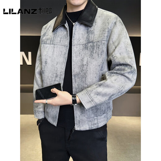 LILANZ Официальная мужская куртка с лацканами, зимняя мужская новинка 2025 года, модная повседневная универсальная куртка для руководителей, утепленная белая утиная пуховая серая модель - флагманская модель 3XL