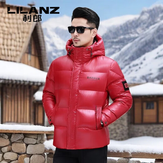 LILANZ Fashion Down Jacket Men's 2025 Winter New Casual Trendy Shorts Warm 90 Duck Down Hooded Jacket Black M 170