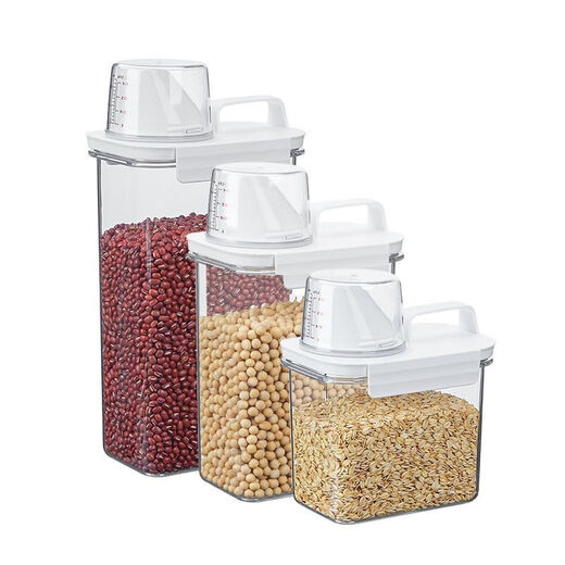 LOCK & LOCK quality same style Japanese rice barrel flour storage tank insect-proof and moisture-proof sealed grain starch beans packed with rice and grains Special offer combination 3-piece set Large + Medium + Small