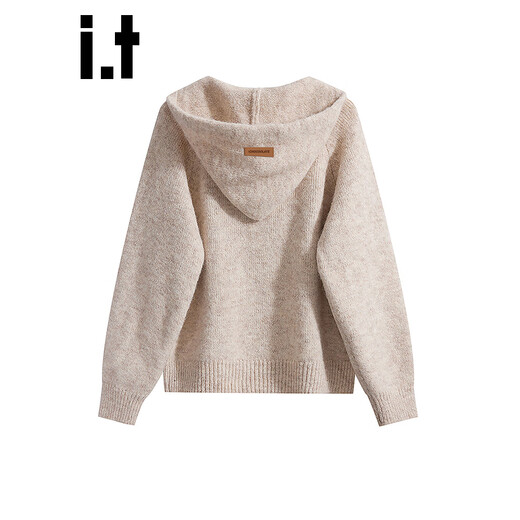 CHOCOOLATEit half-zip hooded sweater women's winter new Korean style pullover loose top, apricot color, one size