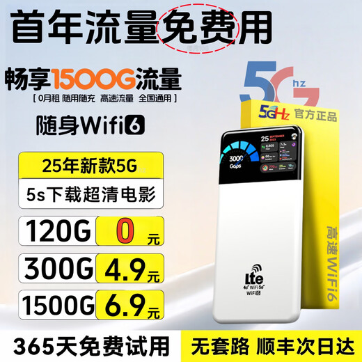 小讯智能【送一年免费流量】5G千兆网速移动25款随身wifi6免预存9.9月租高速全新升级无限流量无线车载宽带 1万毫安【顶配版】-赠送1年流量-双频双核 赠送 10G*12个月高速流量
