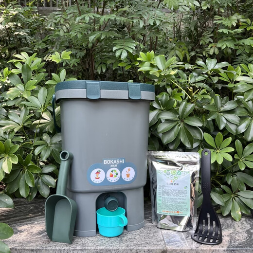 15 liter food waste compost bucket fermentation retting bucket EM enzyme bucket compost bin inner and outer cover 2 15 liter buckets + 1500 grams of bacteria
