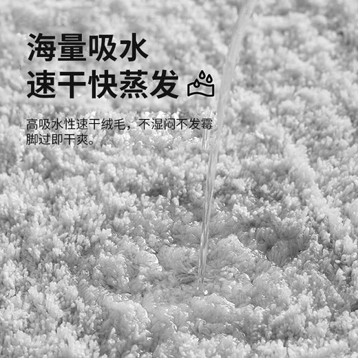 Fantasy thickened super soft bathroom floor mat absorbent toilet foot mat toilet bathroom non-slip household carpet door floor mat dark gray 2CM super soft thickened 45cmx70cm 2 pieces save more