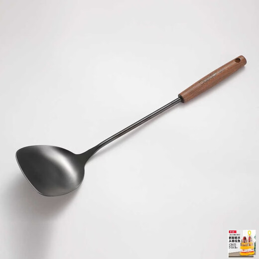 0Dade stainless steel long-handled spatula and spoon household kitchen cooking spatula for ladling soup with titanium-plated kitchen upgrade single spatula