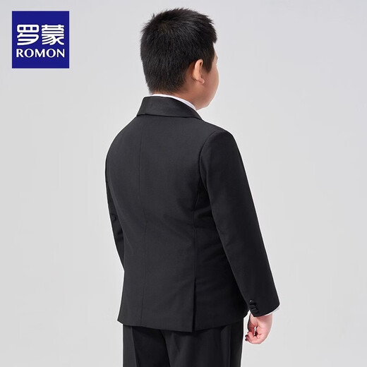 Luo Meng fat boy suit suit boy's plus size suit children's host performance clothing big children's performance dress fat boy two-piece suit jacket + trousers 130