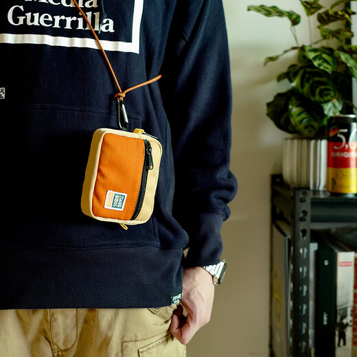 OTHER/Others Tsanggoods mini crossbody small hanging bag card holder ID bag storage bag miscellaneous bag small handbag splicing multi-color dark gray and black